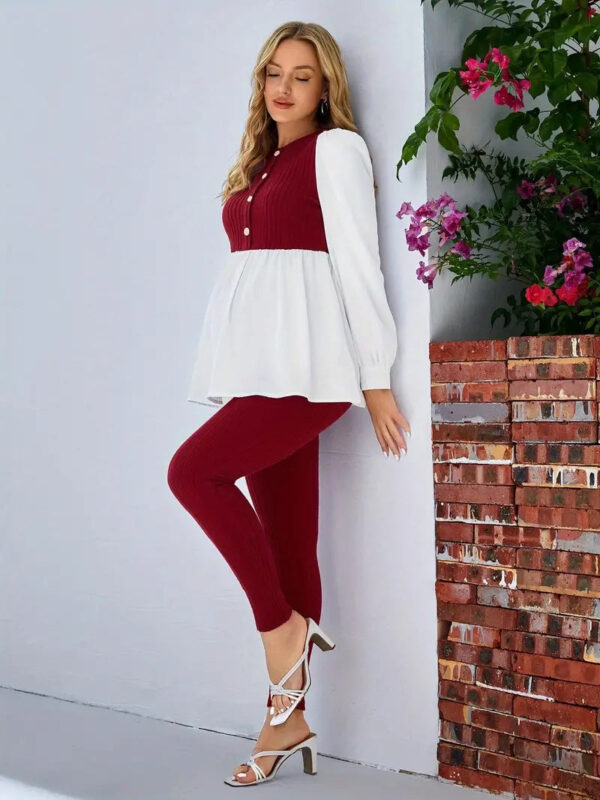 Elegant Maternity Casual Outfit Set - Image 4